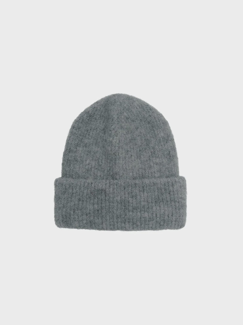 Black Colour Ginger Rib Hat - Grey