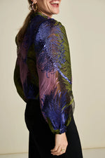 Pom Amsterdam Festive Feathers Blouse - Multi Colour