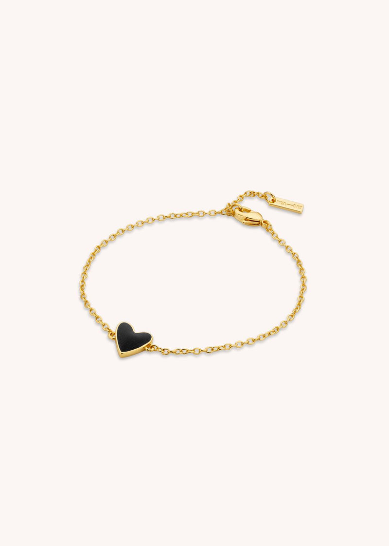 Mya Bay Black Heart Bracelet - Black and Gold