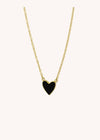 Mya Bay Black Heart Necklace - Gold